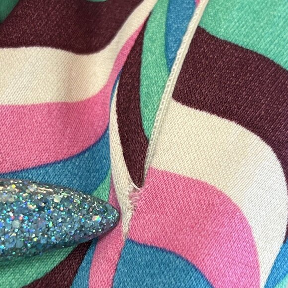 Zara Printed Flare Pants Size L Large Colorful Satin Low Rise - Picture 7 of 7